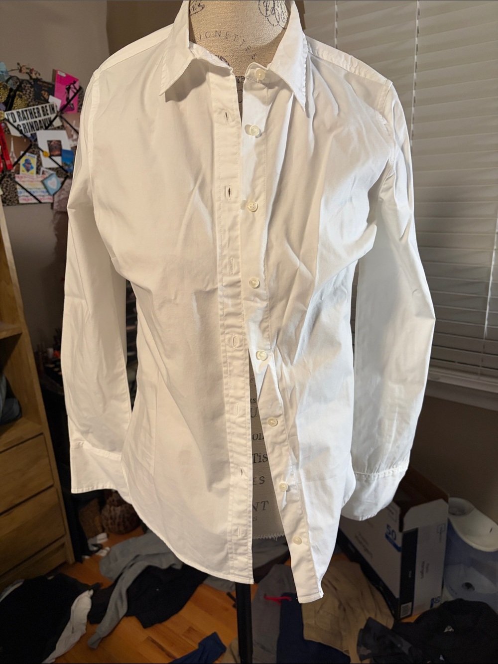 Classic J Crew Fitted White Button-Down Shirt - 2